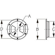 Deck Plate 6" Quarter Turn Smooth Black Abs W/Collar