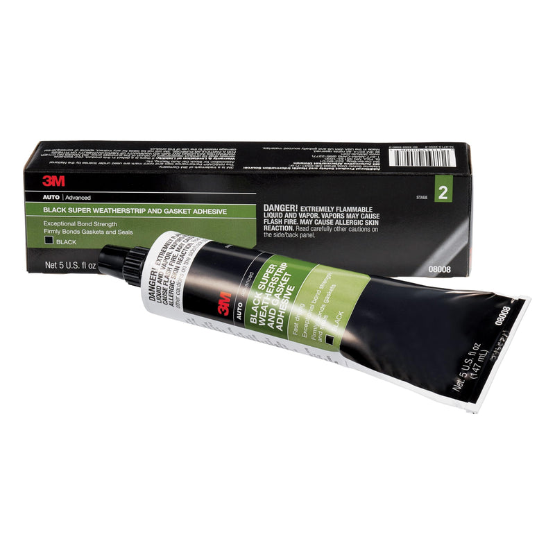 3M™ Black Super Weatherstrip and Gasket Adhesive, 08008, black, 5 fl oz 147.87 ml