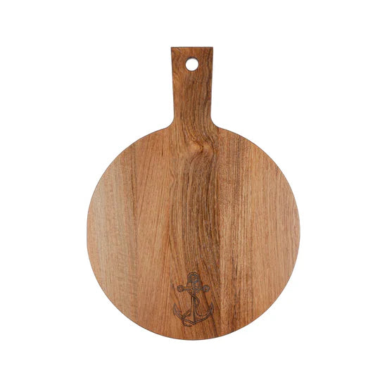 Teak Round Serving Board Anchor