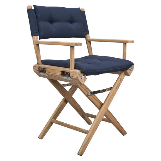 Director's Chair UNOILED w/Navy Cushion 60040U & 97242