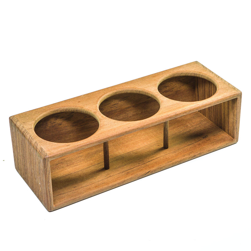 Teak Three Insulated Drink/Bottle Rack