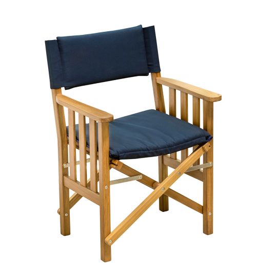 Teak Director's Chair II w/ Cushion (Navy)