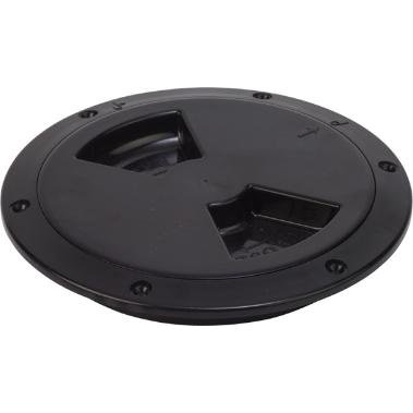 Deck Plate 6" Quarter Turn Smooth Black Abs W/Collar