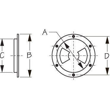 Deck Plate 6" Screw Out Black Abs