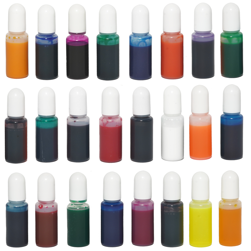 24 Colour Semi-Transparent Liquid Pigments