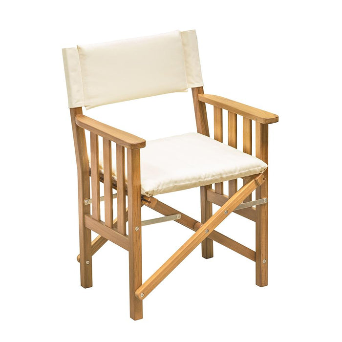 Teak Director's Chair II w/ Cushion (Creme)