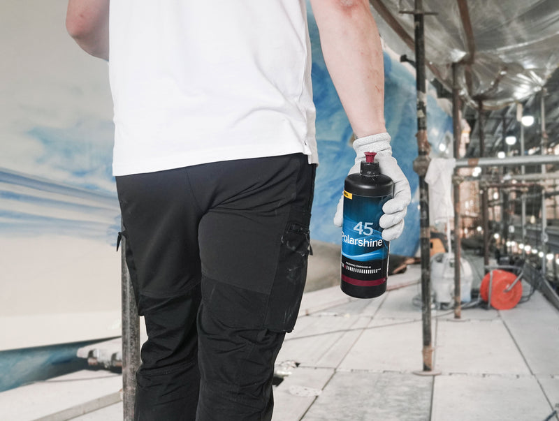 Mirka Polarshine 45 Polishing Compound in a boat shop