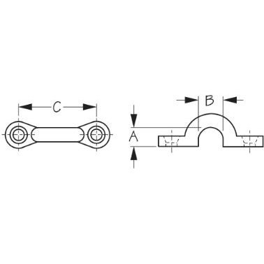 Pad Eye 3/8" 304 Forged Stainless 10 Each