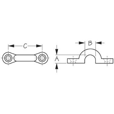 Pad Eye 3/8" Black Injection Molded Nylon