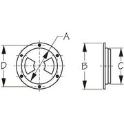 Deck Plate 4" Quarter Turn Smooth Black Abs W/Collar