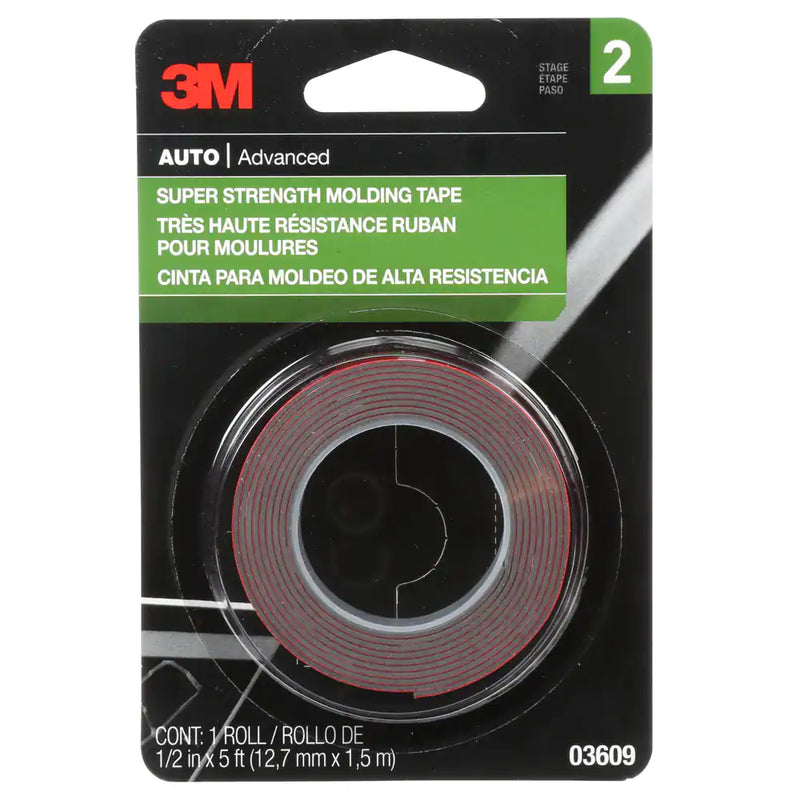 3M Super Strength Molding Tape 1/2" X 5'