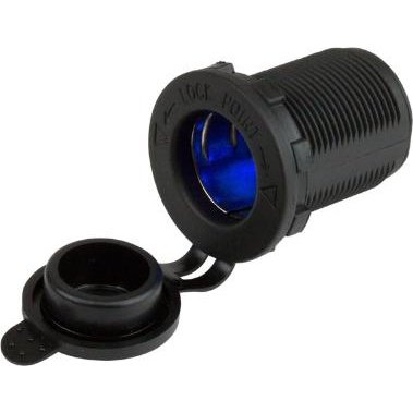 Round Power Socket 12V W/Blue Leds