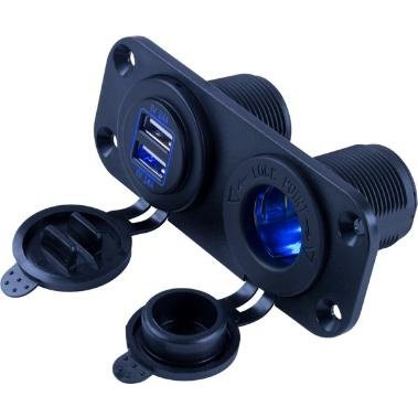 Usb And 12V Power Socket Panel W/Screws And Connectors