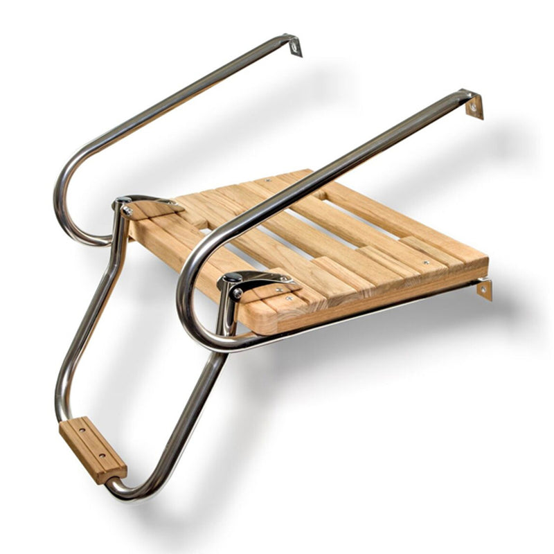 Teak Swim Platform w/2-Telescoping Ladder I/O