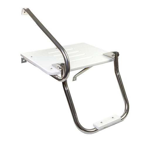 White Poly Swim Platform Kit Outboard With Ladder