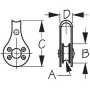 Pulley 1/4" Sheave Stainless With Plastic Sheave