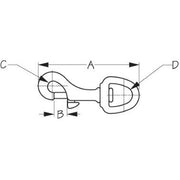 Swivel Eye Bolt Snap Sand Cast Brass