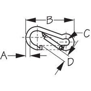 Snap Hook With Eye 2-3/8" Aisi 316 Stainless