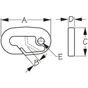 Tow Snap Hook 3-1/4" Black Injection Molded Nylon