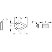 Stainless Thimble-1/16 Inch Pair