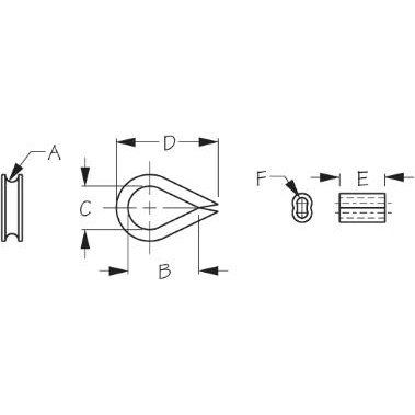 Stainless Thimble-1/16 Inch Pair