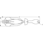 Folding Anchor 5 Lbs Galvanized Iron/Forged Flukes