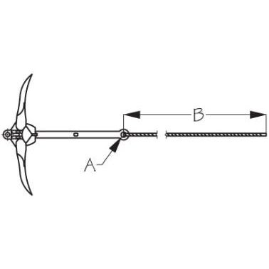 Folding Anchor Kit Economy 3Lb Galvanized Iron/Forged Flukes