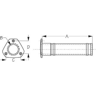 Rod Holder Flush Mount 90 Degree Closed End Black Abs