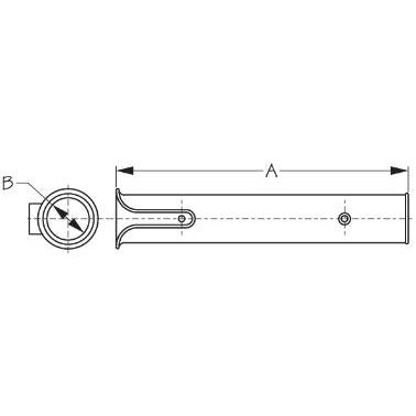 Side Mount Rod Holder - Black With Flat Back
