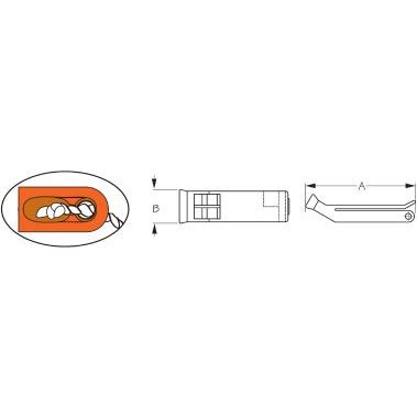 Life Jacket Whistle & Lanyard Orange Polypropylene
