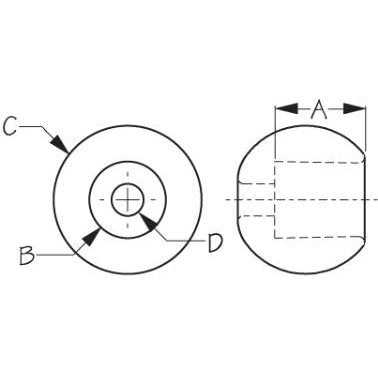 Clamcleat 6Mm Shockcord Toggle Ball Recessed Polypropylene 10 Each