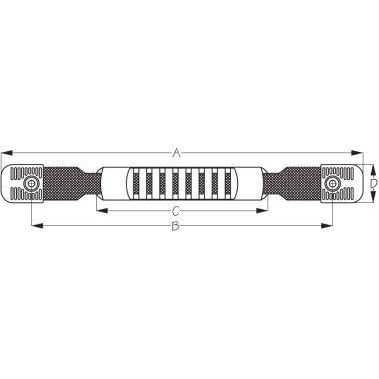 Black Nylon Webbing Handle With End Caps - 10" C-To-C