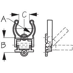 Folding Paddle Clip 2" Black Nylon 10 Each