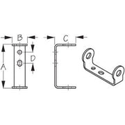 Trucourse Rudder Gudgeon Two Hole, Flat Stern