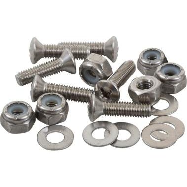 #10-32 X 1" Oval Head W/ Nyloc Nut & Washer 6 Each