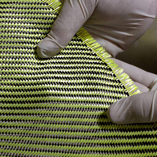 6 Oz 50" Carbon/Yellow Kevlar Hybrid Plain Weave