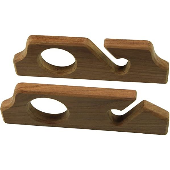 Teak Two Rod Fishing Rod Storage Rack - Noah's Marine