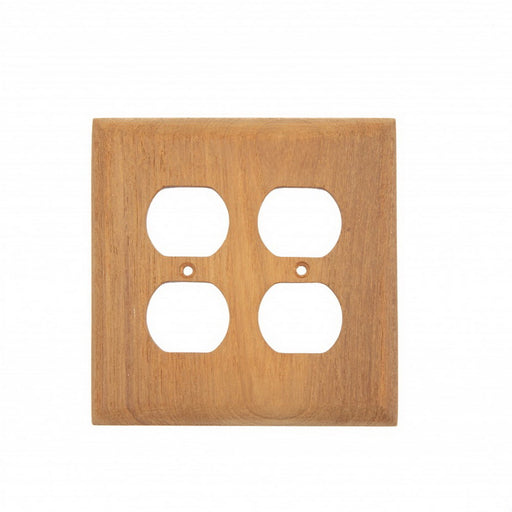 Teak Double Outlet Cover