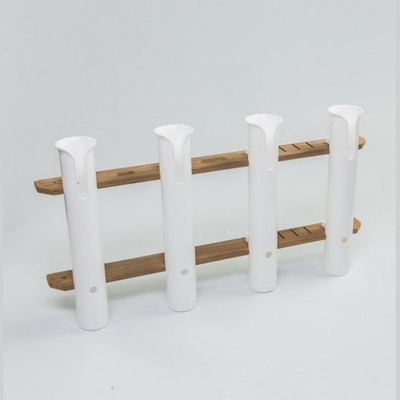 Teak 4-Tube Tournament Rod Holder