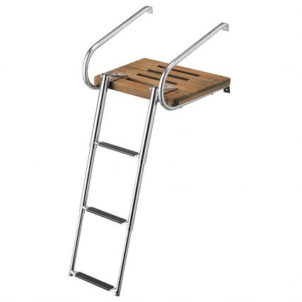 Teak Swim Platform w/3-Telescoping Ladder I/O
